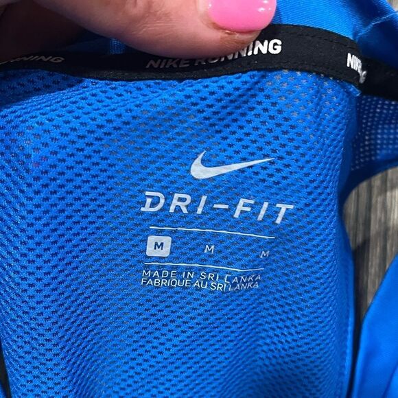 Nike Dri-Fit Crew Neck Tank Top Racerback Mesh Athletic Fit Royal Blue Medium - Picture 3 of 5